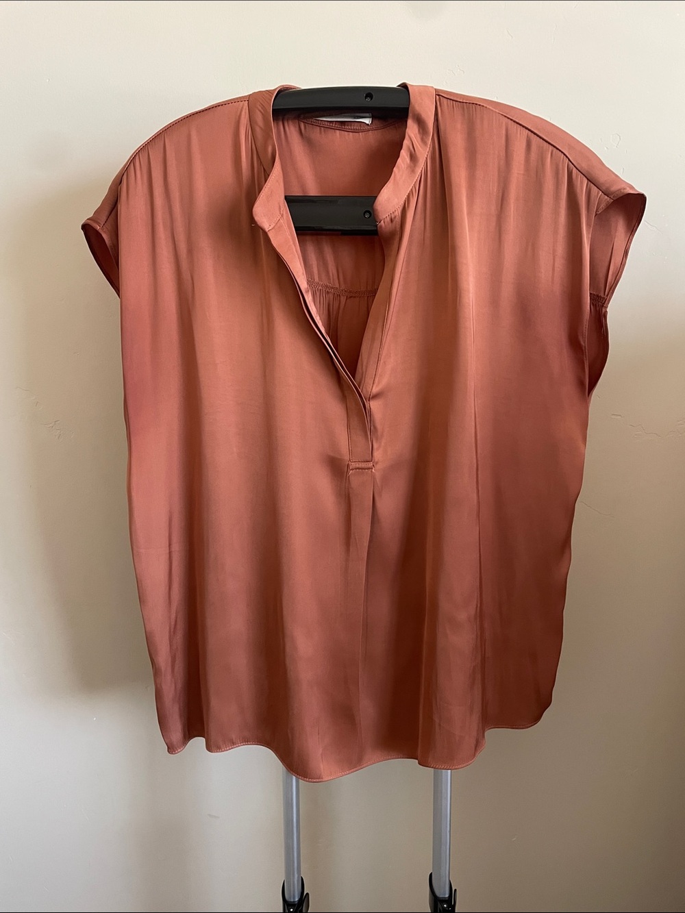 By Together Split-Neck Cap-Sleeve Blouse in Clay
